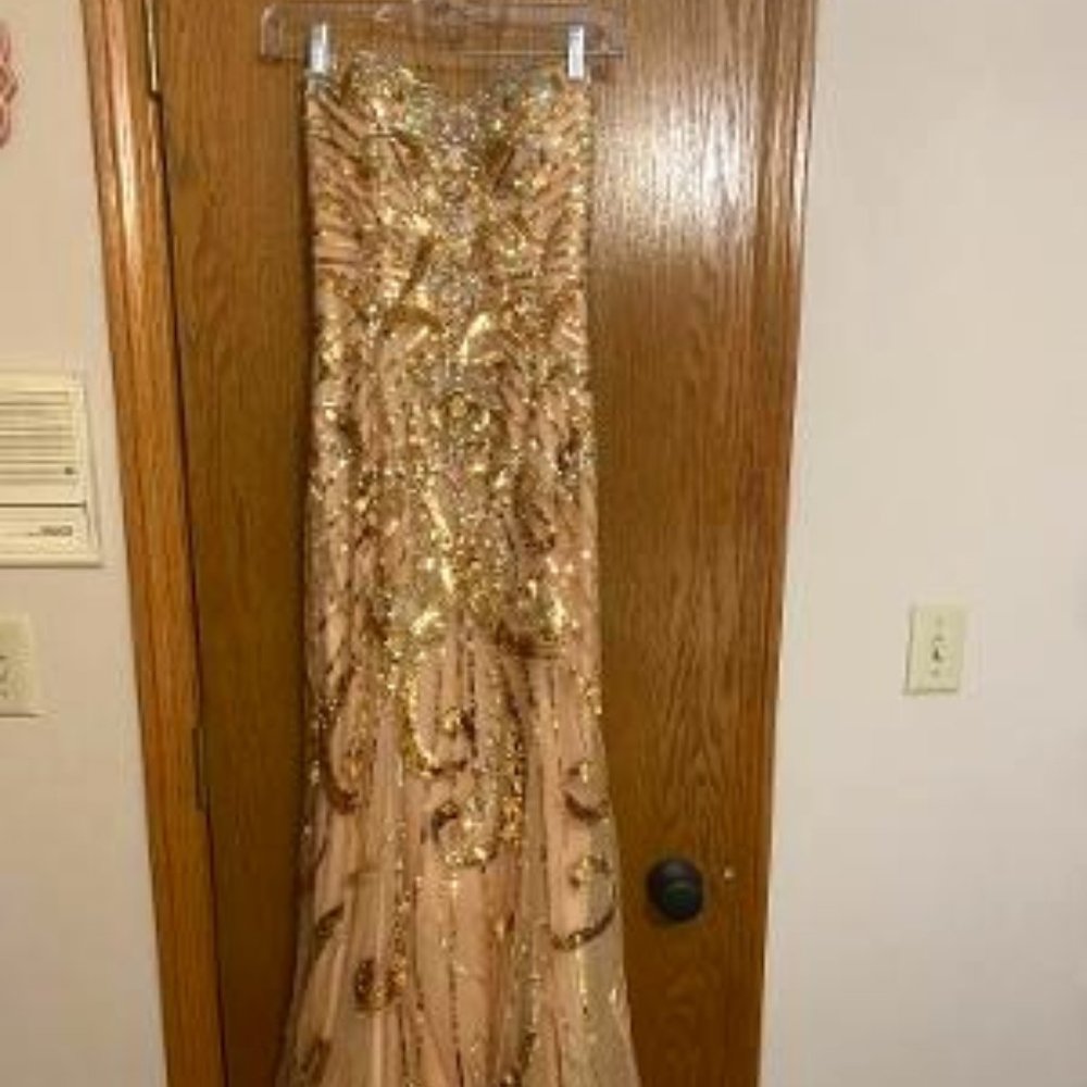 Gorgeous beaded prom dress.